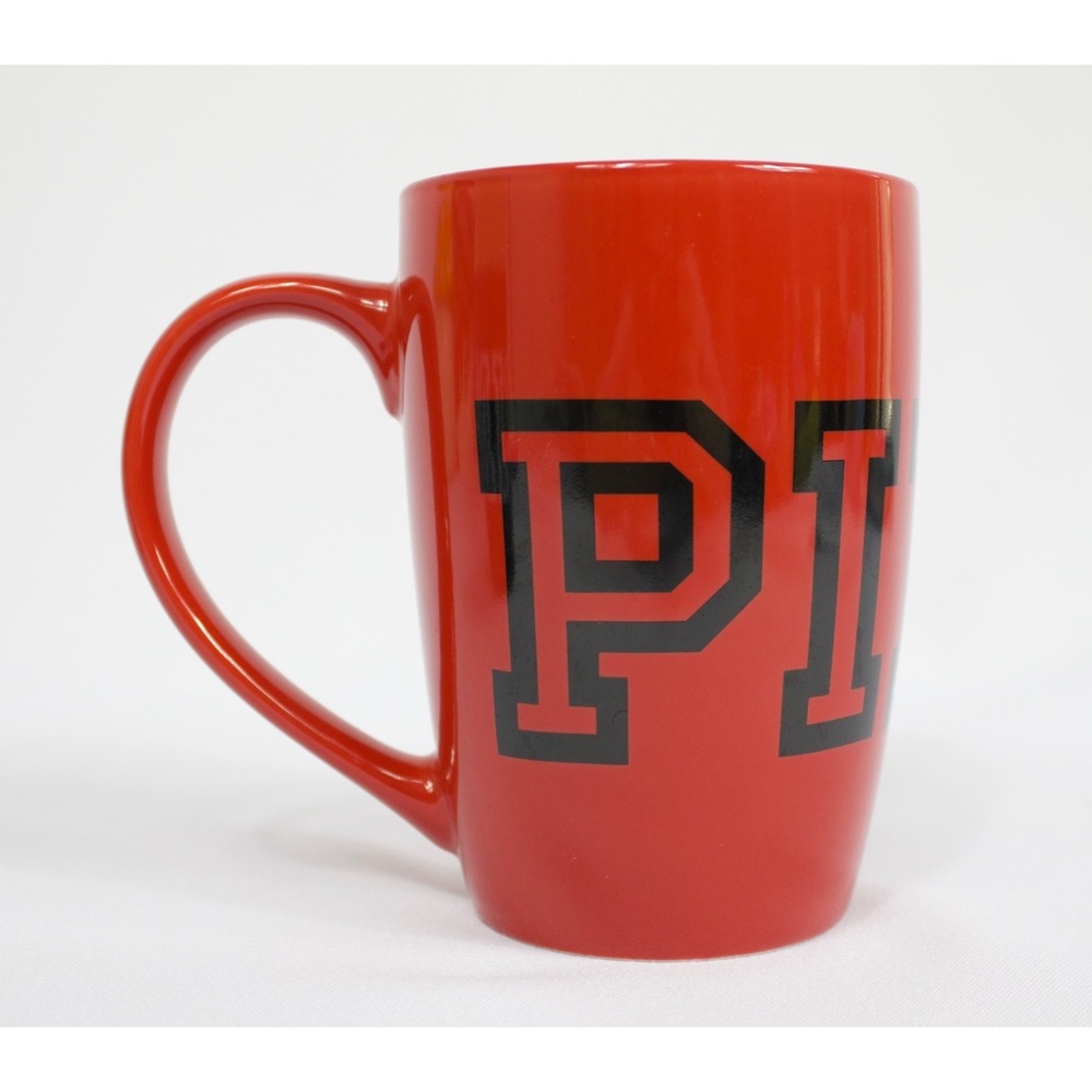 Victoria's Secret PINK Ceramic Coffee Mugs 16.9 fl oz Red Black Set of 2 - Picture 2 of 13